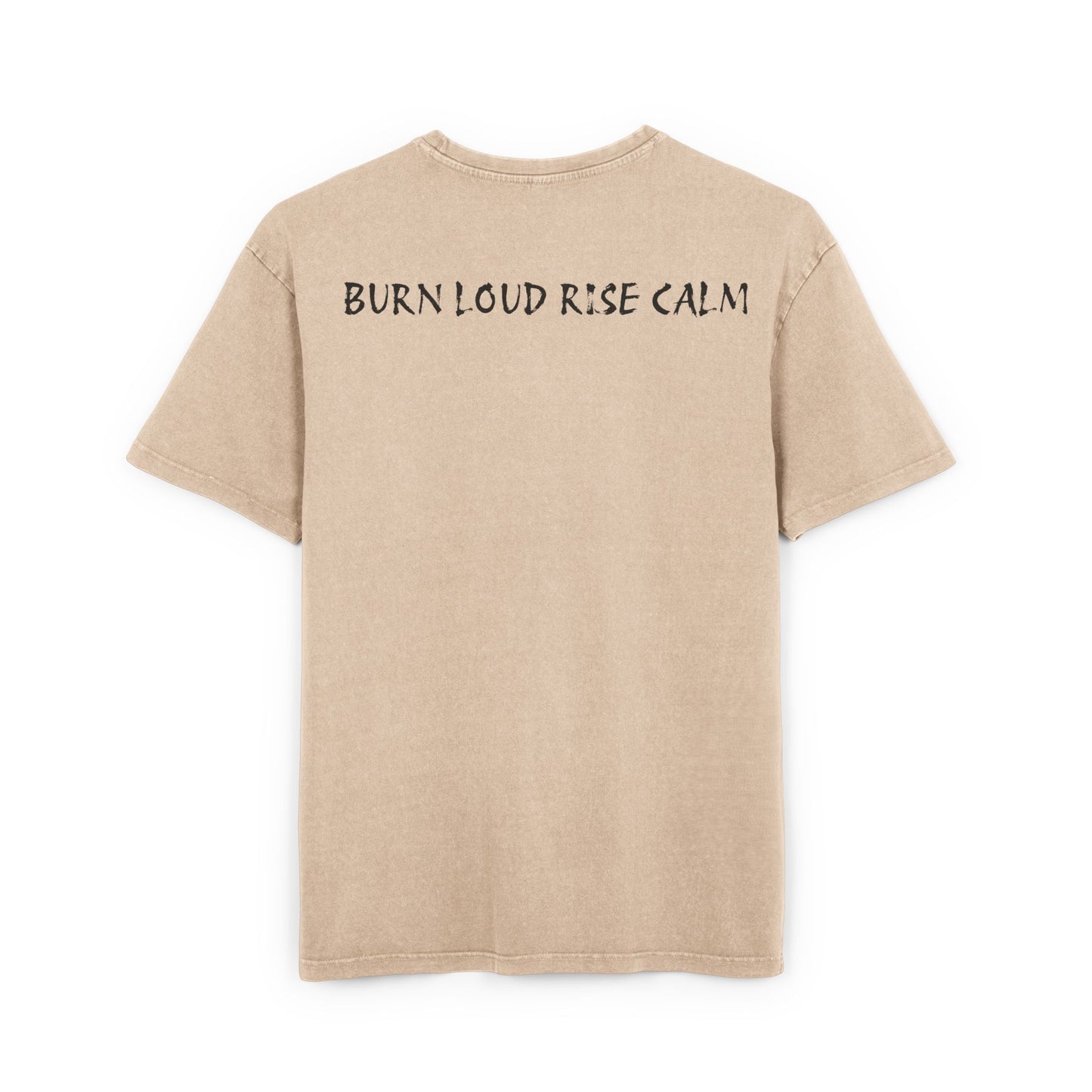 Oversize Tee with Motivational Quote Bourn Loud Rise Calm