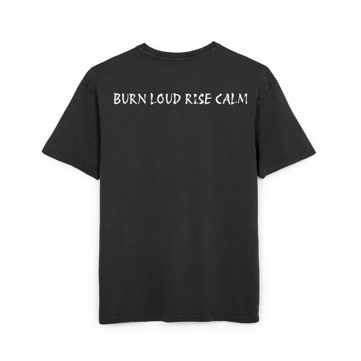 Oversize Tee with Motivational Quote Bourn Loud Rise Calm