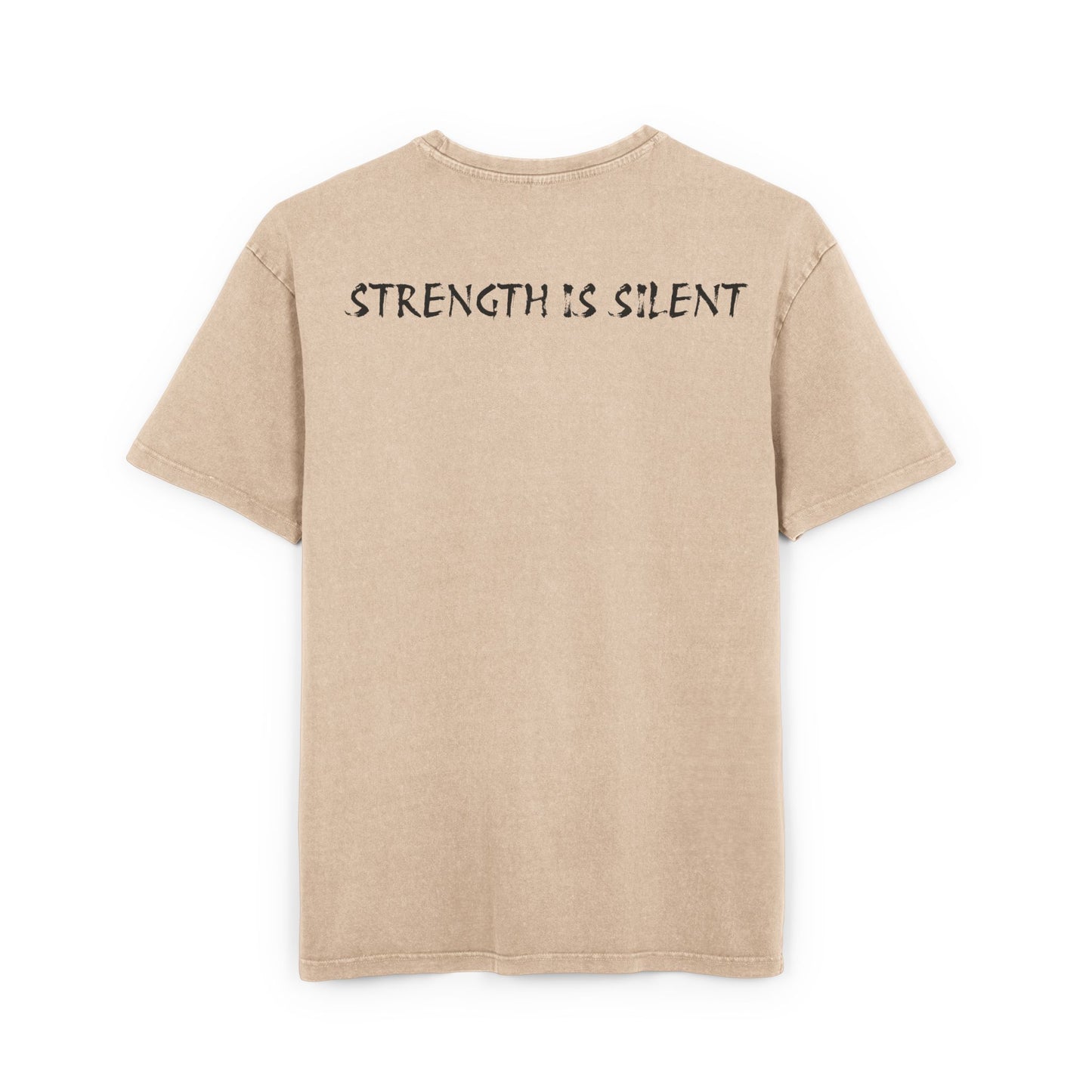 Oversize Tee with Motivational Quote STRENGTH IS SILENT
