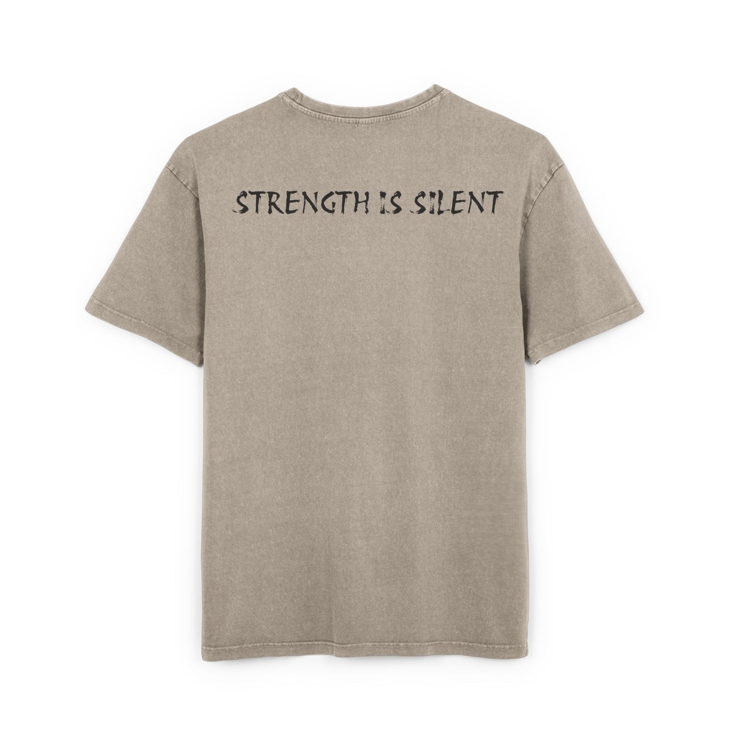 Oversize Tee with Motivational Quote STRENGTH IS SILENT