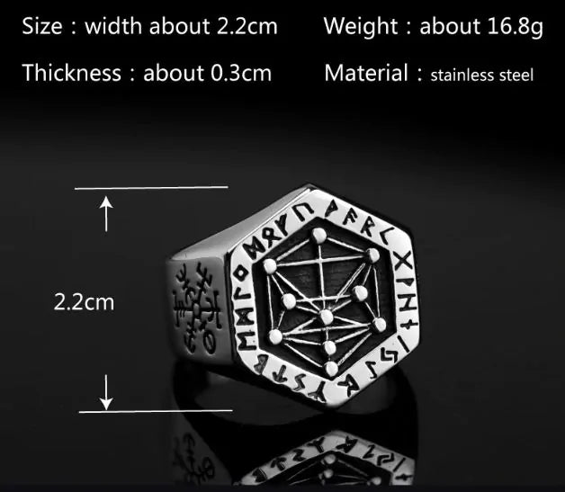 Viking Rune Stainless Steel Band