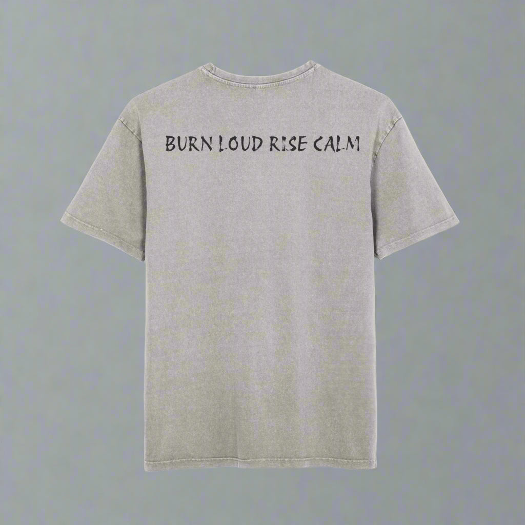 Oversize Tee with Motivational Quote Bourn Loud Rise Calm
