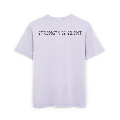 Oversize Tee with Motivational Quote STRENGTH IS SILENT