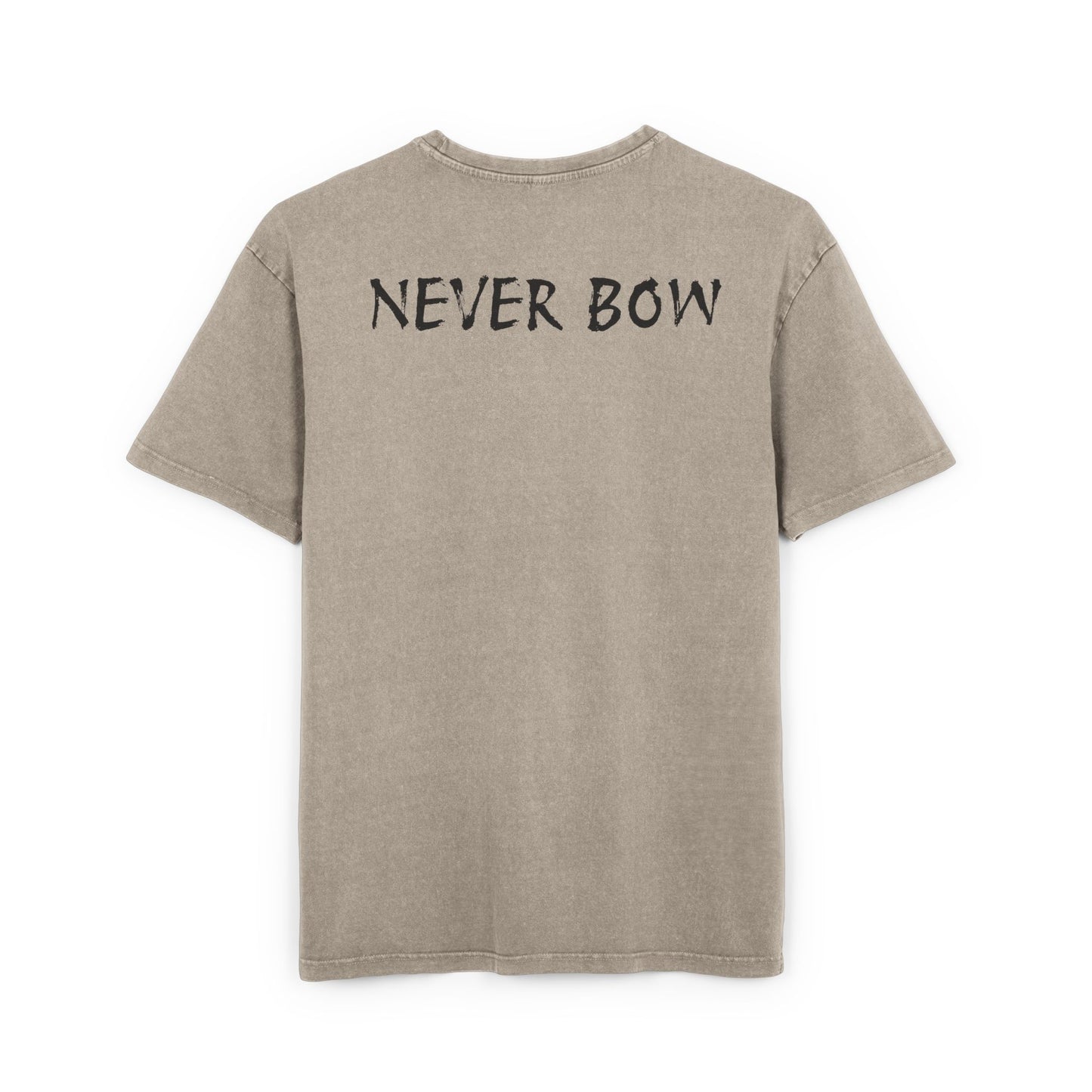 Oversize Tee with Motivational Quote NEVER BOW