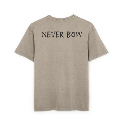 Oversize Tee with Motivational Quote NEVER BOW