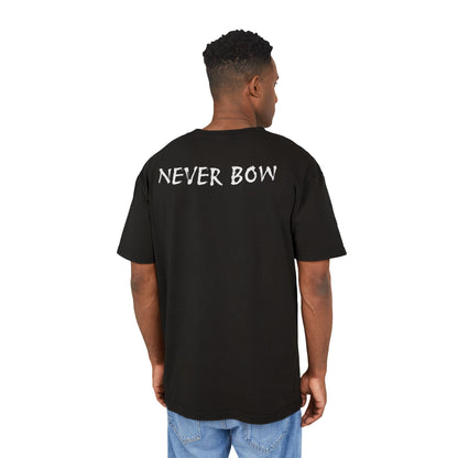 Oversize Tee with Motivational Quote NEVER BOW