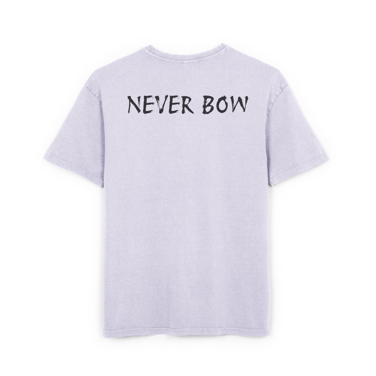 Oversize Tee with Motivational Quote NEVER BOW