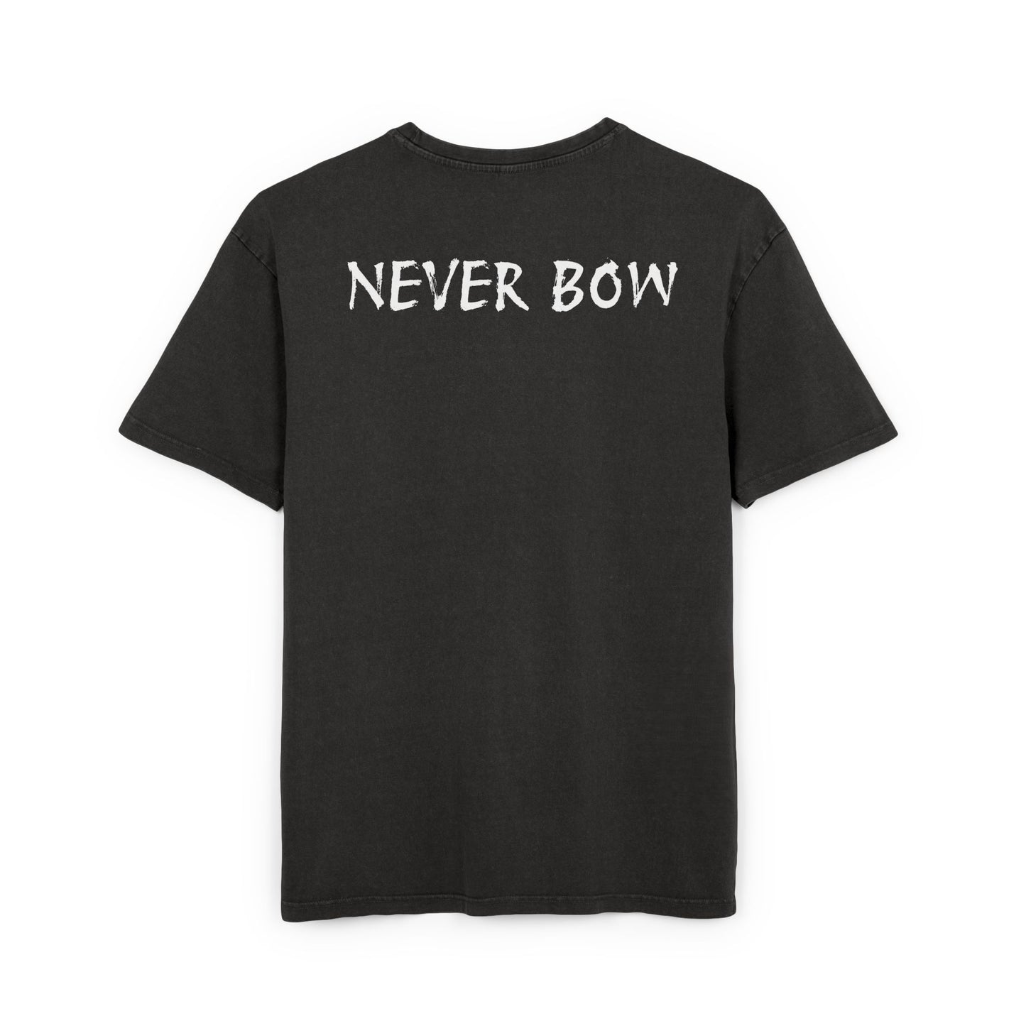 Oversize Tee with Motivational Quote NEVER BOW