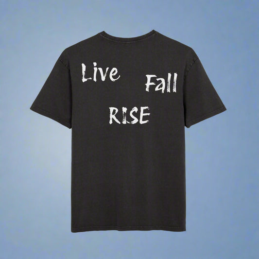 Oversize Tee with Motivational Quote 'Live Fall RISE'