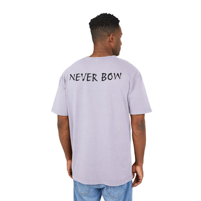 Oversize Tee with Motivational Quote NEVER BOW