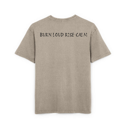 Oversize Tee with Motivational Quote Bourn Loud Rise Calm