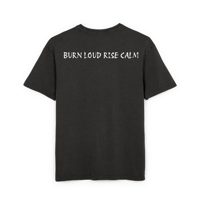 Oversize Tee with Motivational Quote Bourn Loud Rise Calm