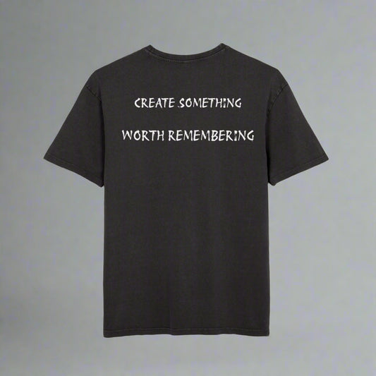 Oversize Tee with Motivational Quote CREATE SOMETHING WORTH REMEMBERING