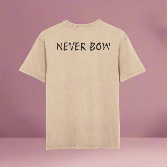 Oversize Tee with Motivational Quote NEVER BOW