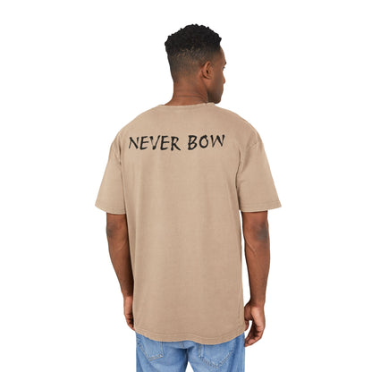 Oversize Tee with Motivational Quote NEVER BOW