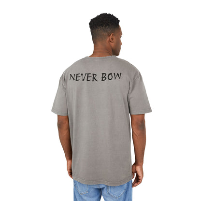 Oversize Tee with Motivational Quote NEVER BOW