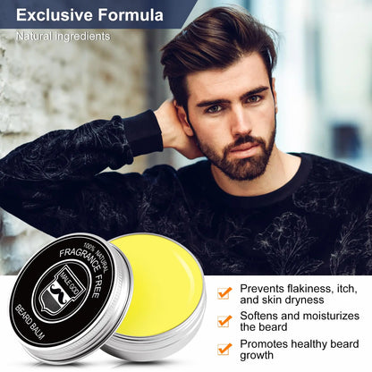 MALE GOD Beard Growth Kit, Beard Kit W/Beard Growth Oil, Balm, Comb, Massager for Spot/Patchy Beard, Christmas & Birthday Gifts for Men Him Boyfriend Husband