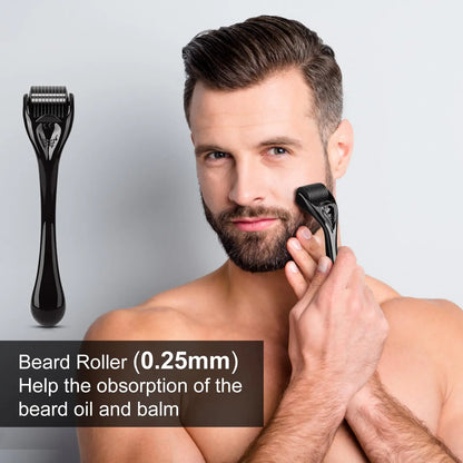 MALE GOD Beard Growth Kit, Beard Kit W/Beard Growth Oil, Balm, Comb, Massager for Spot/Patchy Beard, Christmas & Birthday Gifts for Men Him Boyfriend Husband